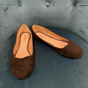 Knotted Faux Suede Flats